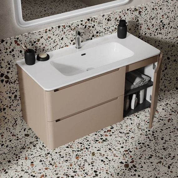 Тумба подвесная с раковиной Iddis Edifice 100 см EDI10C0i95K, капучино - фото 9