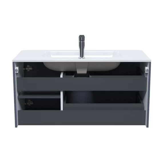 Тумба подвесная с раковиной Iddis Edifice 100 см EDI10D0i95K, темно-серый - фото 4