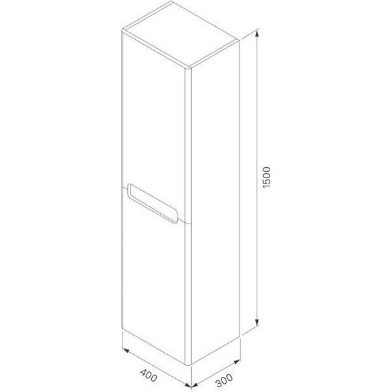 Пенал подвесной Iddis Edifice 40 см EDI40B0i97, голубой - фото 7