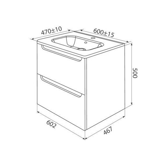 Тумба подвесная с раковиной Iddis Edifice 60 см EDI60L0i95K, светло-серый - фото 10
