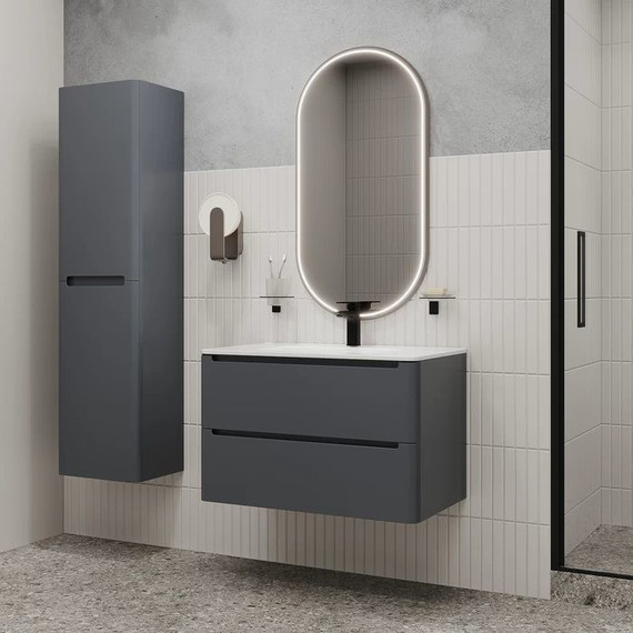 Тумба подвесная с раковиной Iddis Edifice 80 см EDI80D0i95K, темно-серый - фото 6