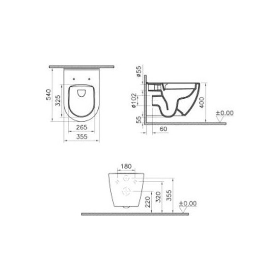 Унитаз подвесной безободковый Vitra Mia Round 7510B003-0075 - фото 3
