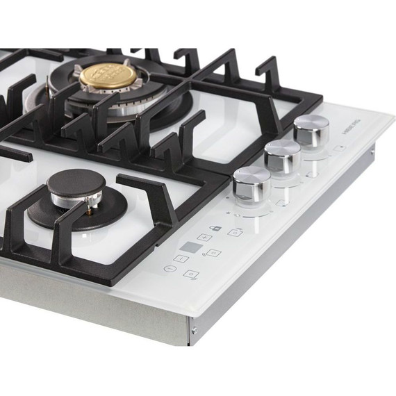 Газовая варочная поверхность Hiberg VM 4535 W (белое стекло) - фото 5