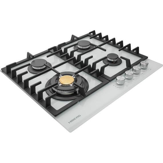 Газовая варочная поверхность Hiberg VM 60440 W (белое стекло) - фото 3