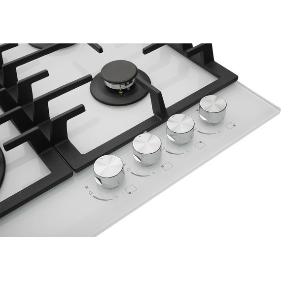 Газовая варочная поверхность Hiberg VM 60440 W (белое стекло) - фото 5