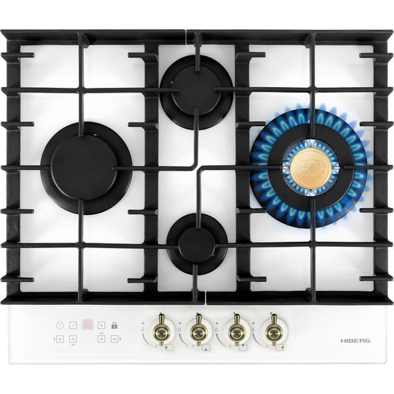 Газовая варочная поверхность Hiberg VM 6145 W (белое стекло) - фото 2