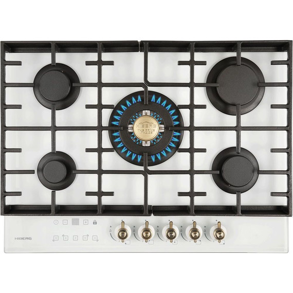Газовая варочная поверхность Hiberg VM 7155 W (белое стекло) - фото 2
