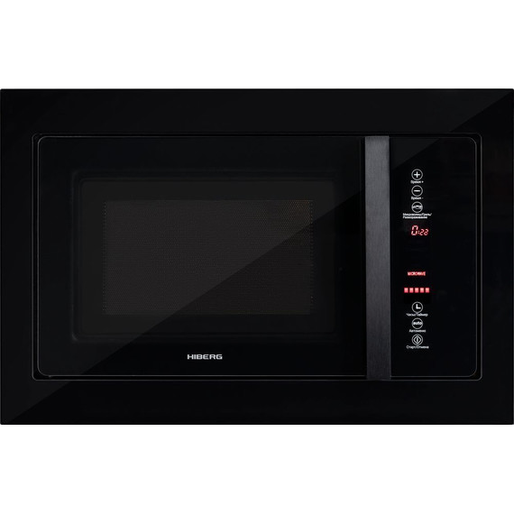 Встраиваемая микроволновая печь Hiberg VM 8505 B (чёрное стекло) - фото 