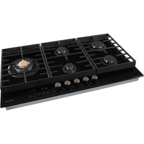 Газовая варочная поверхность Hiberg VM 9155 B (чёрное стекло) - фото 5
