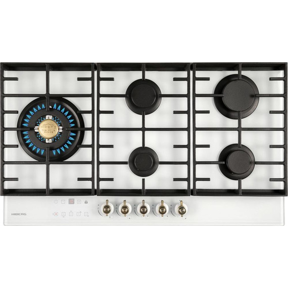Газовая варочная поверхность Hiberg VM 9155 W (белое стекло) - фото 2