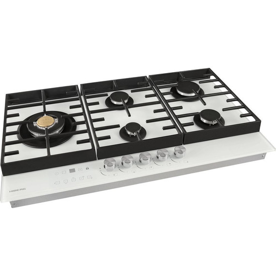 Газовая варочная поверхность Hiberg VM 9155 W (белое стекло) - фото 5