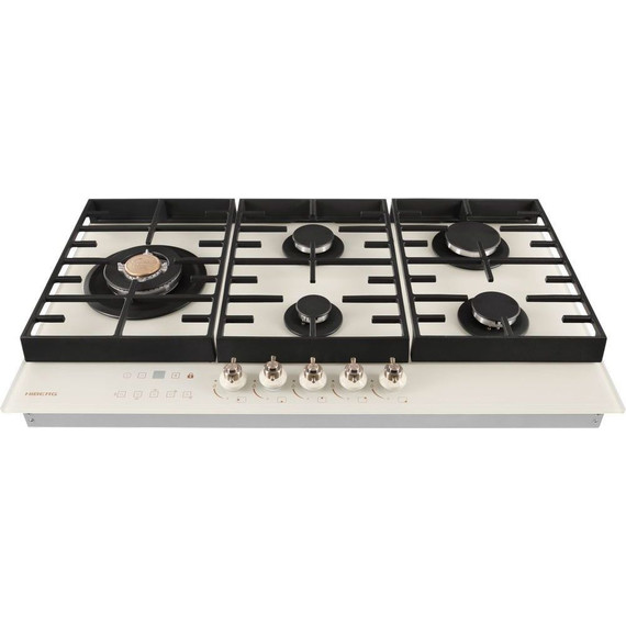 Газовая варочная поверхность Hiberg VM 9155 Y (бежевое стекло) - фото 3