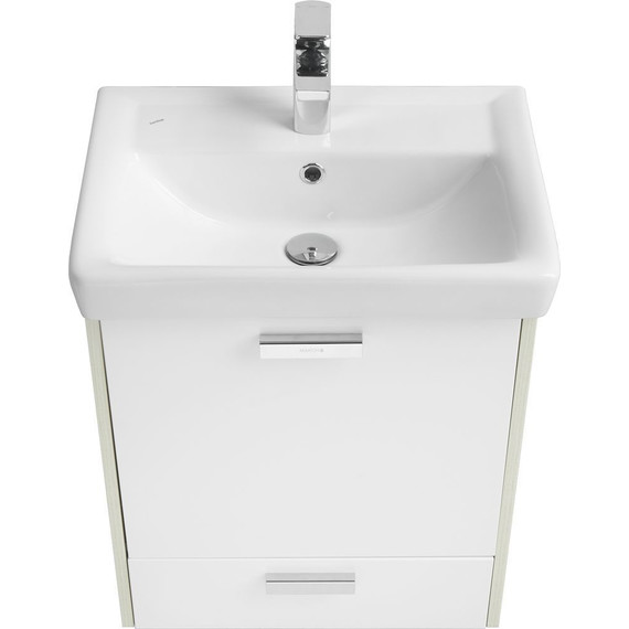 Тумба подвесная с раковиной Акватон Йорк 55 M см 1A1708K2YOAV0, белый/ясень фабрик - фото 2