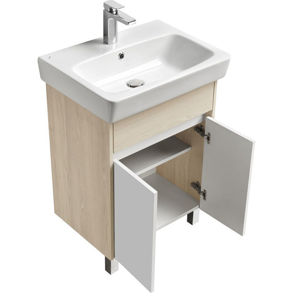 Тумба напольная с раковиной Акватон Верди 60 см 1A2077K1VDAV0, белый/ясень фабрик - фото 5