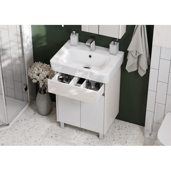 Тумба напольная с раковиной Акватон Верди 60 см 1A2077K1VDAV0, белый/ясень фабрик - фото 7