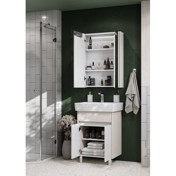 Тумба напольная с раковиной Акватон Верди 60 см 1A2077K1VDAV0, белый/ясень фабрик - фото 8