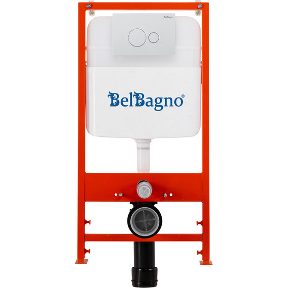 Инсталляция для унитаза BelBagno BB026/BB082BL (кнопка смыва белый глянцевый) - фото 