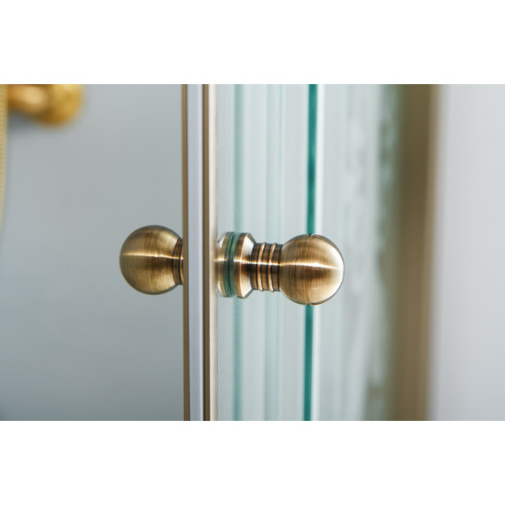 Душевое ограждение Cezares 120х90 см GIUBILEO-AH-1-120/90-SCORREVOLE-CP-Br, бронза/прозрачное/узор - фото 2