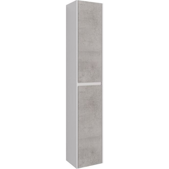 Пенал подвесной Lemark Combi 35 см LM03C35P-Beton, белый глянец/бетон - фото 