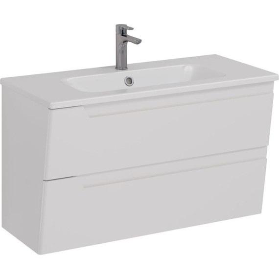 Тумба подвесная с раковиной Lemark Miano 100 см LM06M100T - фото 