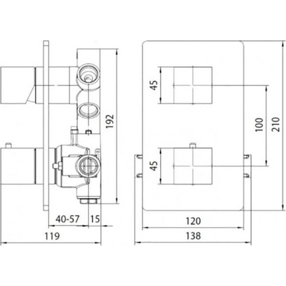Смеситель для ванны с термостатом Bossini Cube Z00061.030 - фото 2