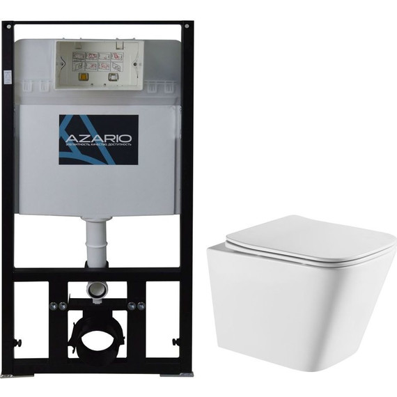 Инсталляция с подвесным безободковым унитазом Azario Teramo AZ-8010-1000+AZ-0052-UQ (система смыва Торнадо) - фото 2