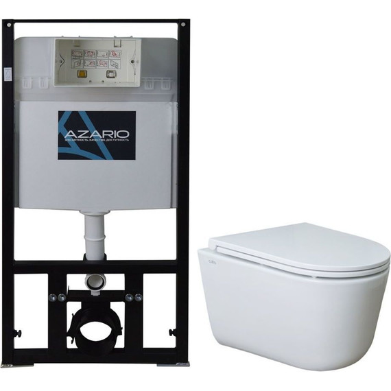 Инсталляция Azario с подвесным безободковым унитазом Creo Ceramique Lyon 2.0 AZ-8010-1000+LY1100R - фото 