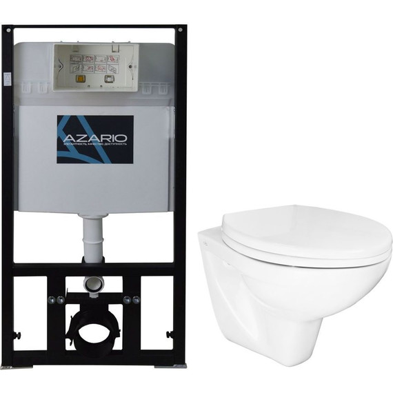 Инсталляция Azario с подвесным безободковым унитазом Creo Ceramique Project AZ-8010-1000+PR1100N - фото 