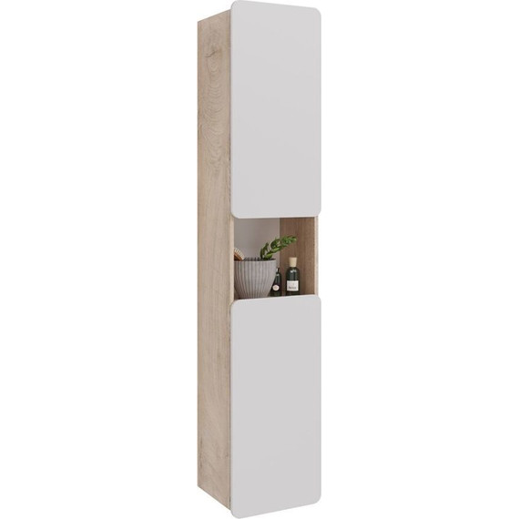 Пенал подвесной Lemark Olivia 35 см LM08OL35P, дуб кантри/белый глянец - фото 