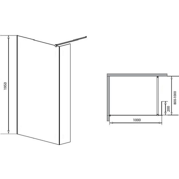 Душевая перегородка Loranto Walk-in 100 см CS-L801 100, хром/прозрачное - фото 3