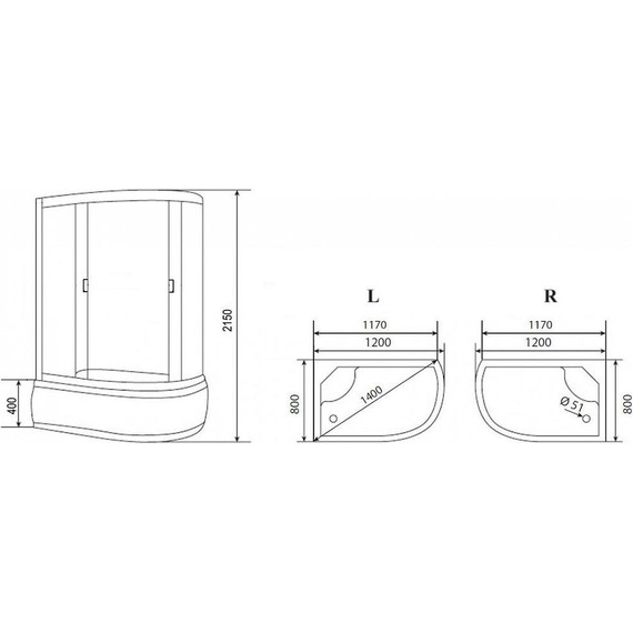 Душевая кабина Loranto CS-66120R G 120х80 см, хром/прозрачное - фото 3