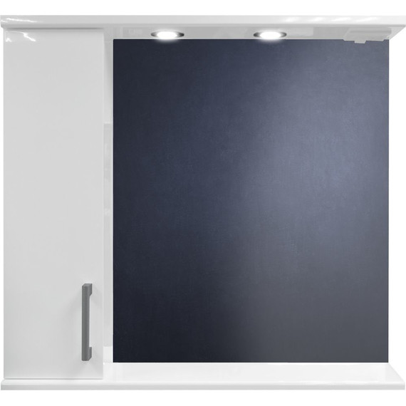 Зеркало-шкаф Стиль Модерн 80 см L, белый - фото 2