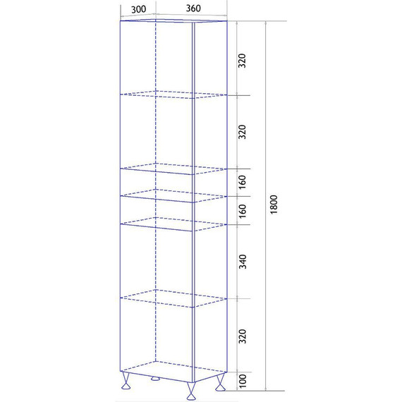 Пенал напольный Loranto Моника 36 см CS00046815 R, белый - фото 8