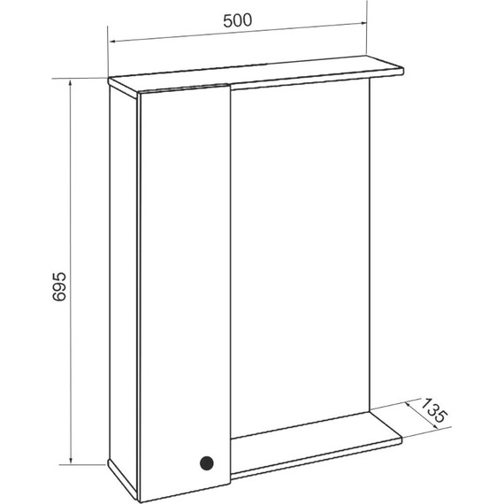 Зеркало-шкаф Стиль Моника 50 см L, без светильника, белый - фото 5