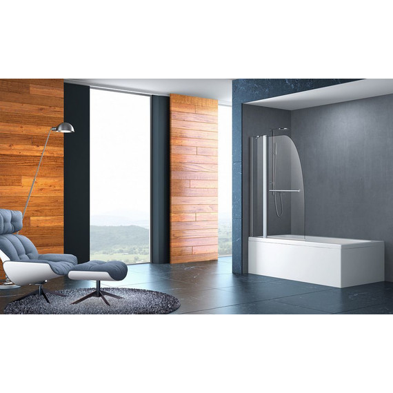 Шторка для ванны AZARIO AZ-142TB 100х140 см, хром/прозрачное - фото 5