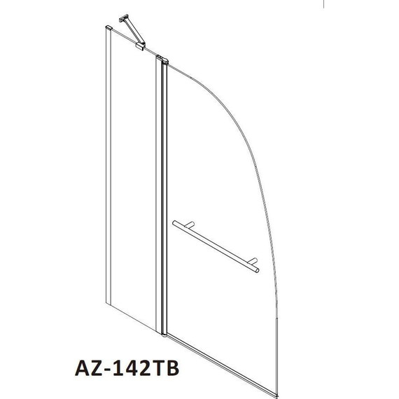 Шторка для ванны AZARIO AZ-142TB 100х140 см, хром/прозрачное - фото 6