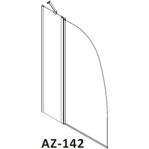Шторка для ванны Azario AZ-142 100х140 см, хром/прозрачное - фото 6
