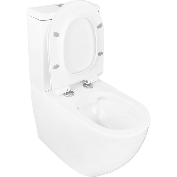 Унитаз-компакт безободковый Azario Corsa AZ-2062S с крышкой микролифт - фото 3