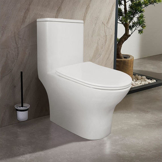 Унитаз-моноблок безободковый Azario Terni AZ-8618 с крышкой микролифт - фото 11