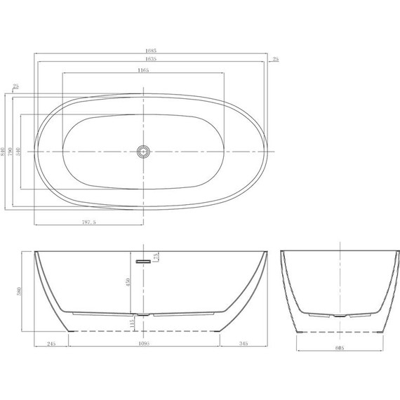 Ванна отдельностоящая Azario Leeds LEE17085 170х85 см - фото 9