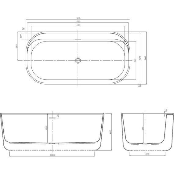 Ванна отдельностоящая Azario Winchester WIN17085 170х85 см - фото 8