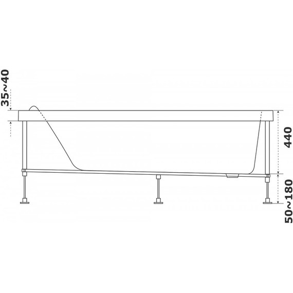 Ванна акриловая Azario Тенза 170x75 см ТНВ0102, Размер - мм: 1700х750 - фото 7