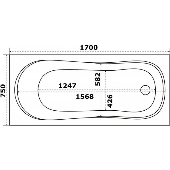 Ванна акриловая Azario Тенза 170x75 см ТНВ0102, Размер - мм: 1700х750 - фото 8