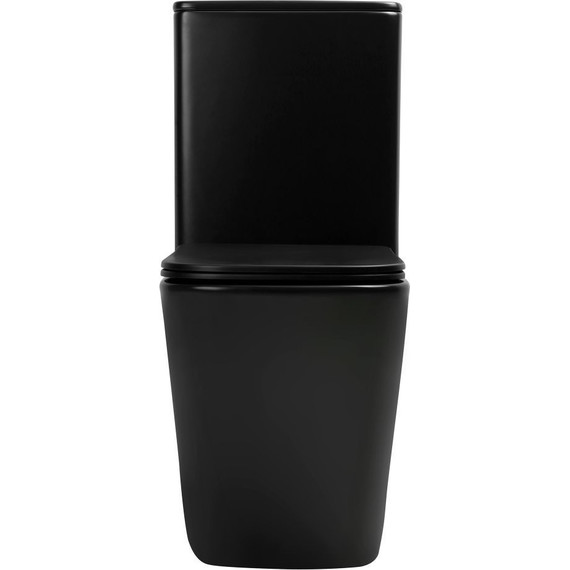 Унитаз-компакт безободковый Abber Rechteck AC1210TMB (смыв торнадо) с тонкой крышкой микролифт, чёрный матовый, Цвет производителя: чёрный матовый - фото 6