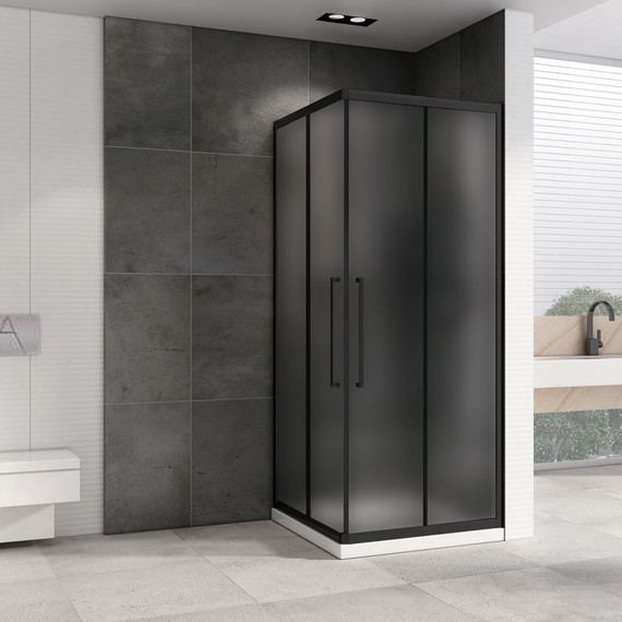 Душевое ограждение Abber Schwarzer Diamant 90x90 см AG02090BMH, чёрный/матовый - фото 