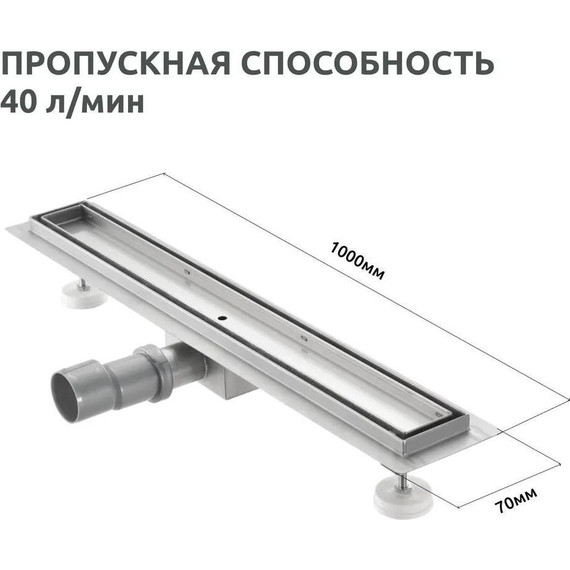 Трап TIM 100 см BAD4510002 (под плитку) - фото 13