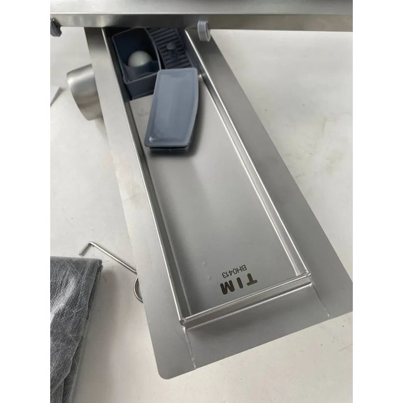 Трап TIM 80 см BAD458002, серый металлик (под плитку) - фото 11