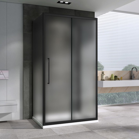 Душевое ограждение Abber Schwarzer Diamant 170x80 см AG30170BMH-S80BM-S80BM, чёрный/матовое - фото 