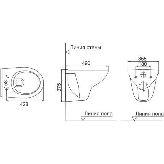 Унитаз подвесной безободковый Creo Ceramique Project PR1100N с крышкой микролифт - фото 10