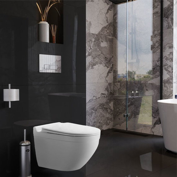 Унитаз подвесной безободковый Sole Step с тонкой крышкой микролифт - фото 7